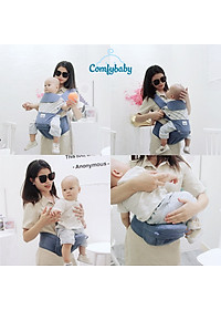 Địu ngồi trẻ em cao cấp siêu mềm - siêu thoáng 4 tư thế Comfybaby CF119HC003 cho bé từ sơ sinh tới 36 tháng có mũ đỡ đầu