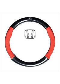 Bọc vô lăng tay lái ô tô da vân Carbon 4S logo HONDA cao cấp