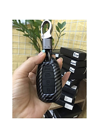 Ốp chìa khoá, bao chìa khóa xe Hyundai Accent 2021-2022 loại 4 nút vân Carbon