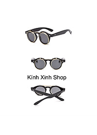 Kính Râm Nam Nữ Mắt Tròn 2 Tròng Mở Nắp 2in1 Gọng Nhựa Đi Ngày và Đêm