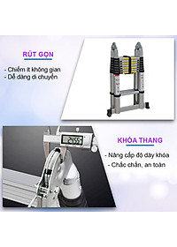 Thang nhôm rút chữ A, Hàng chính hãng NIKITA - An toàn, tiện dụng, đa năng