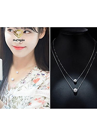 Dây chuyền bạc Ý 925 Huệ Ngân - Bồ công anh 2 tâng xinh xắn PP1205