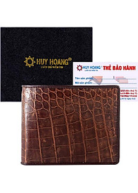 Ví Nam Da Cá Sấu Gai Bụng Huy Hoàng HT2202 (12.5 x 10 cm) - Nâu Đỏ