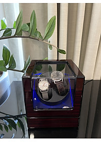 Hộp xoay đồng hồ 4 chế độ xoay - Hộp đựng 2 đồng hồ cơ, lên dây cót đồng hồ cơ