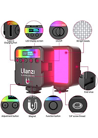 Đèn Led Ulanzi VL49 RGB Fill Light, Đổi Được Nhiều Tone Màu Quay Phim & Chụp Ảnh, Tích Hợp Pin Sạc Đa Năng - Hàng Chính Hãng