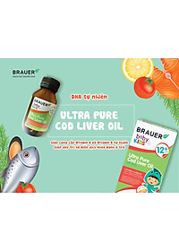 DHA dầu cá tuyết tinh khiết cho trẻ sơ sinh, trẻ nhỏ Brauer DHA Úc giúp phát triển trí não, tăng khả năng tập trung, cải thiện thị lực-OZ Slim Store