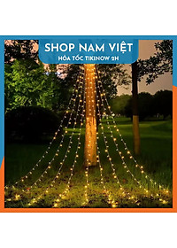 Đèn Sao Thả 9 Dây Năng Lượng Mặt Trời Trang Trí Giáng Sinh, Năm Mới