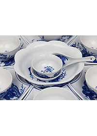 Bộ đồ ăn hoa mặt trời Bát Tràng men khử - Khử chì và kim loại nặng - Hoa sen