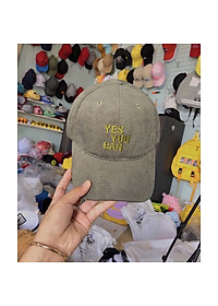 Mũ lưỡi trai " Yes you can" vải nhung cho cả nam nữ