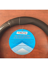 Bọc vô lăng TTAUTO cho xe ô tô từ 4 đến 7 chỗ chất liệu da vân carbon cao cấp có logo KIA (Đen)