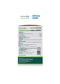 Viên ngậm thảo dược Pharmacity Herbal Lozenges NEW hỗ trợ giảm ho, đau rát họng (Hộp 50 viên)