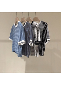 áo thun ngắn croptop sọc ngang mềm mịn cute