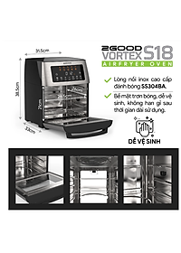 Nồi Chiên Hơi Nước 2GOOD S100 Lòng Nồi Inox Gồm 10 Chương Trình Nấu Dung Tích 20 Lít Công Suất 1800 W - Hàng Chính Hãng
