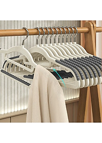 SET 10 Móc treo quần áo chống trượt xoay 360 đa năng chất nhựa cao cấp bền bỉ chịu được vật nặng