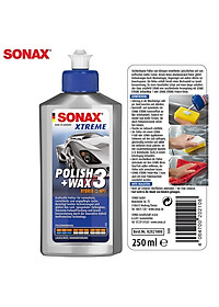 Xoá Xước-Đánh Bóng-Bảo Vệ Sơn Xe 3 Trong 1 Dạng Lai SONAX Xtreme Wax 3 in 1 Hybit NPT 202100 (250ml)