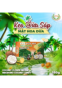 Kẹo dừa sáp VICOSAP mật hoa dừa không đường đồ ăn vặt healthy kẹo mềm dẻo đặc sản Trà Vinh hộp 180g