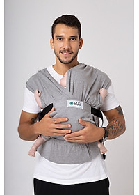 Địu vải BUBI Gen 3 - 100% Cotton - XÁM TIÊU