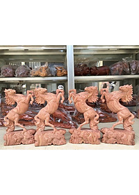Tượng con ngựa tượng phong thủy gỗ hương kt cao 40×22×10cm