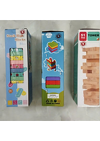 Đồ Chơi Rút Gỗ, SIZE TO, Đồ Chơi Gỗ Với 3 Mẫu Động Vật, Số Và Màu 51Pcs, Đồ Chơi Trẻ Em Thông Minh