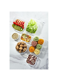 Bộ 3 Hộp Đựng Thực Phẩm, Thức Ăn Bằng Nhựa Cao Cấp Hokkaido Inochi Nhật Bản - Đảm bảo an toàn cho sức khỏe - Hình Chữ Nhật - Nhiều Size - Nhiều Màu