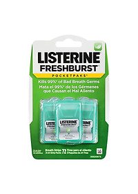 Miếng Ngậm Thơm Miệng Listerine Freshburst Pocketpaks Breath Strips 24 Strip Pack (3 Pack)