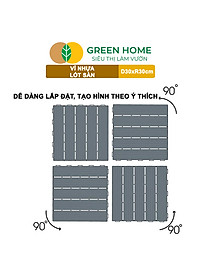 Vỉ Nhựa Lót Sàn Greenhome, Catleza, D30xR30cm, Độ Bền 5 Năm, Dễ Lắp Đặt, Trang Trí Ban Công, Sân Vườn, Hồ Bơi