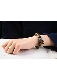 VÒNG TAY CHUỖI HẠT PHẬT GIÁO CÓ ĐÀI SEN BẰNG GỖ ĐÀN HƯƠNG XANH ĐỔI MÀU