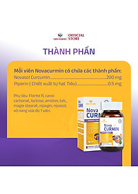Viên Uống Tinh Chất Nghệ Giảm Đau Dạ Dày Novacurmin - Nguyên liệu nhập khẩu từ Đức (Hộp 30 viên)