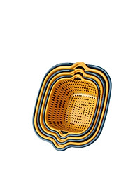 Set 6 Món Thau Rổ Nhựa PP Tiện Lợi Xếp Chồng Được Lên Nhau Giúp Ráo Nước Khi Sử Dụng