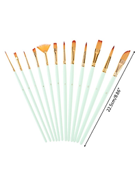 12 Cọ vẽ màu nước Pastel 3 Mint Pink Blue màu sơn dầu tranh tường số hoá Lalunavn - B52