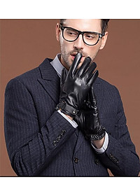 Găng tay nam da cừu BHY8791 Bao tay da thật nam. Lót lông giữ ấm, cán gió, chống ngấm nước. Hàng chính hãng