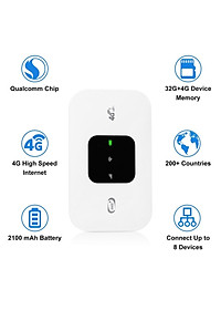Bộ Phát WIFI Di Động Từ Sim 4G/5G/LTE ZTE MF800 - Pin 2100mAh - Bộ Phát WIFI Không Dây Kết Nối Tối Đa 10 Thiết Bị - Hàng Chính Hãng