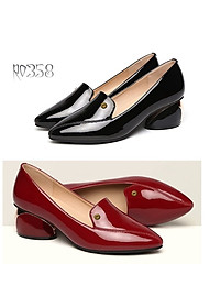 Giày búp bê nữ cao gót 2 phân hàng hiệu rosata đẹp hai màu đen đỏ ro358