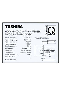 Cây nước nóng lạnh Toshiba RWF-W1830UVBV(T) - Hàng chính hãng