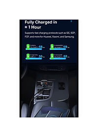 Tẩu sạc dùng trên ô tô tích hợp cáp Type C và iP Cable 60W Baseus Enjoyment Pro Car Charger - Hàng chính hãng