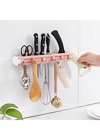 Kệ Dán Tường Đựng Dao Kéo Có 6 Móc - Chính Hãng ( Giao màu ngẫu nhiên)