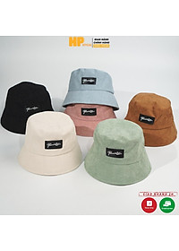 Mũ bucket vành cụp ️ Nón tai bèo thêu PromissYou chất nhung tăm cao cấp form unisex nam nữ N42