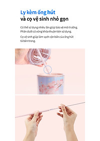 Ly nhựa LocknLock 2 lớp 750ml HAP522 720ml Anh Đào - Hàng chính hãng kèm ống hút, cách nhiệt tốt, miệng rộng - JoyMall
