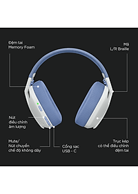 Tai nghe game không dây Bluetooth và Lighspeed Logitech G435 – Mic ảo tích hợp, nhẹ, tương thích PC, Điện thoại, PS4, PS5 - Hàng chính hãng
