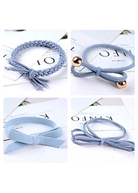 Hộp 12 dây buộc tóc,cột tóc kiểu có đính hạt SRV8800 - giao màu ngẫu nhiên