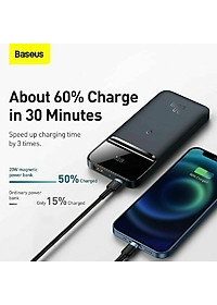 [Mẫu mới 2021]Pin dự phòng sạc không dây tích hợp nam châm Baseus Magnetic Wireless Quick Charging Power Bank (10000mAh) - Hàng chính hãng