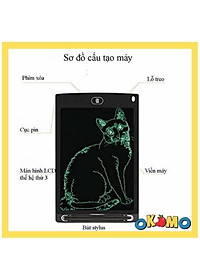 Bảng viết tự xóa LCD 8.5 Inch đơn sắc, đồ chơi giáo dục cho bé thông minh, phát triển trí tuệ OKOMO