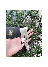 Dây đồng hồ da vân cá sấu màu hồng đủ size