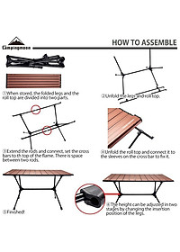 Bàn cắm trại dã ngoại Campingmoon campoutvn T-520 du lịch nhôm xếp gấp gọn cứng cáp chắc chắn A211