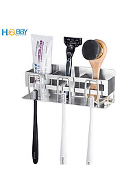 Kệ để bàn chải 3 ngăn inox 304 sơn đen dán tường Hobby home decor CD4B