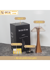 Đèn Led Để Bàn Quầy Bar Nhà Hàng Huta ET1 Cảm Ứng Tích Điện Pin Sạc Điều Chỉnh Độ Sáng, 3 Màu Sắc Ánh Sáng, Decor Trang Trí Quán Cà Phê, Lounge