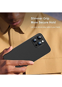 Ốp lưng nhám siêu mỏng 0.3mm cho iPhone 15, 15 Plus, 15 Pro, 15 Pro Max hiệu Memumi, mặt lưng chống trượt, chống bám bẩn - Hàng chính hãng