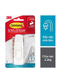 Móc dán tường chống thấm nước Command 3M cỡ lớn chịu lực 2.2kg - Độ bền cao, bám cực chắc, tháo cực dễ 17003B