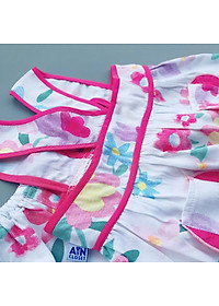 Bộ quần áo ngắn bé gái dây họa tiết Hoa hồng lanh lụa - AICDBGQX79WQ - AIN Closet