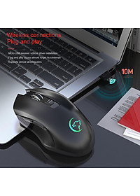 Portable RGB LED 2.4G Wireless Mouse Ergonomic Silence Rechargeable Mice for Desktop Laptop